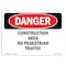 Signmission OSHA, Construction Area No Pedestrian Traffic, 24in X 18in Plastic, 18" W, 24" L, Landscap OS-DS-P-1824-L-1982 - alternate 1